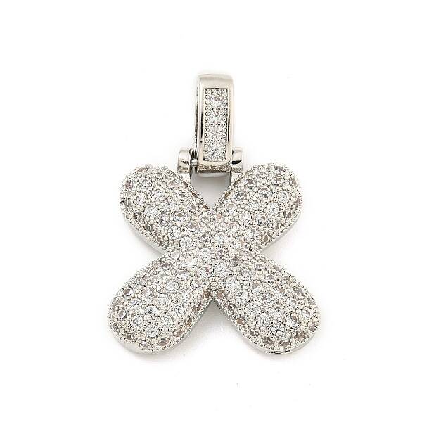Brass Micro Pave Clear Cubic Zirconia Pendants