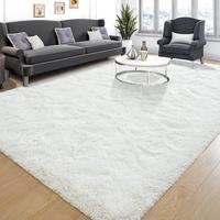 Solid Color Fluffy Rug, 1 Count Non-slip Soft Plush Area Rug, Decorative Carpet for Home Living Room Bedroom, Home Decor Rugs