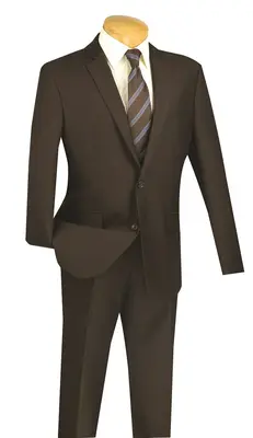 Vinci Men's 2-Piece Slim Fit Textured Weave Suit
