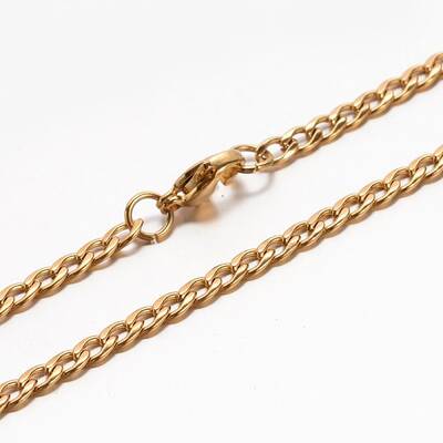 Boy's 304 Stainless Steel Curb Chain Necklaces