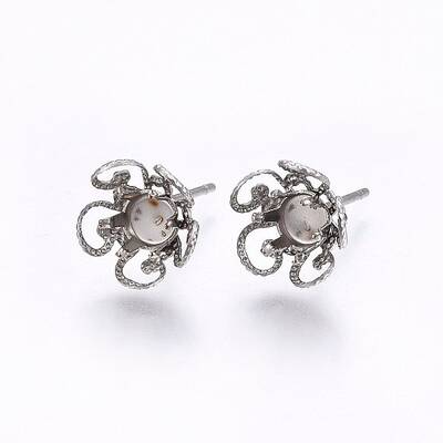 Non-Tarnish 201 Stainless Steel Stud Earring Settings