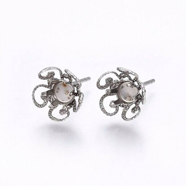 Non-Tarnish 201 Stainless Steel Stud Earring Settings