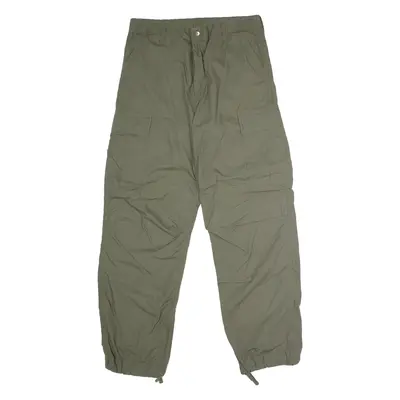 CARHARTT WIP Cargo Mens Canvas Trousers Green Regular Straight W33 L32