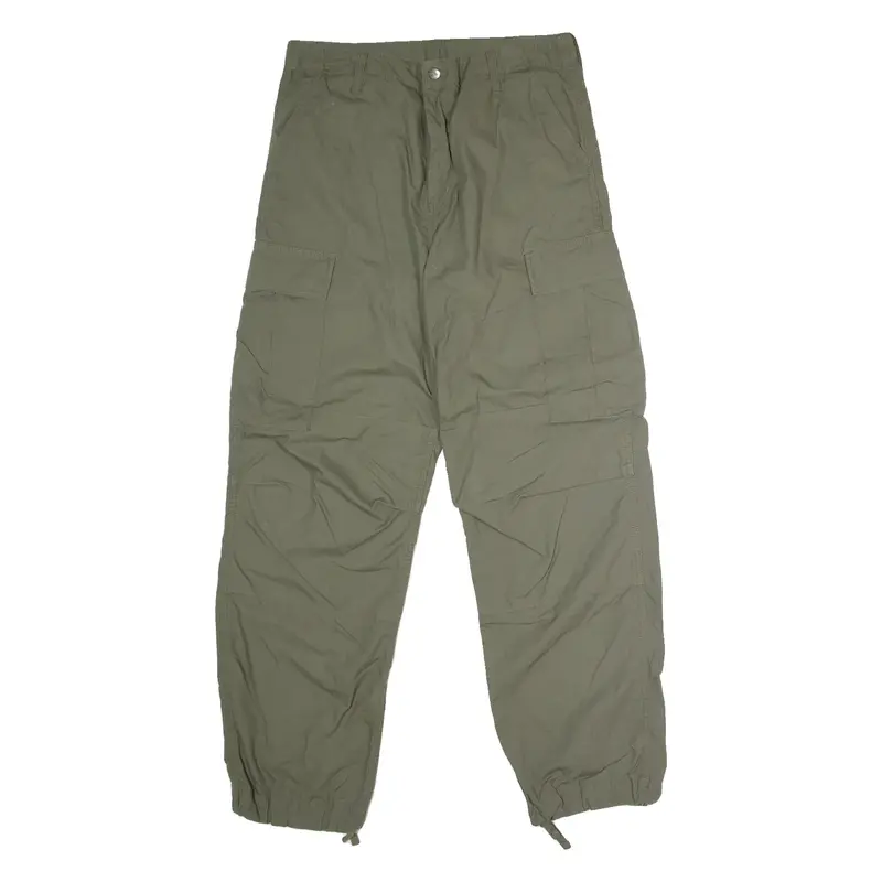 CARHARTT WIP Cargo Mens Canvas Trousers Green Regular Straight W33 L32