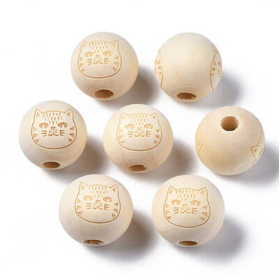 Unfinished Natural Wood European Beads