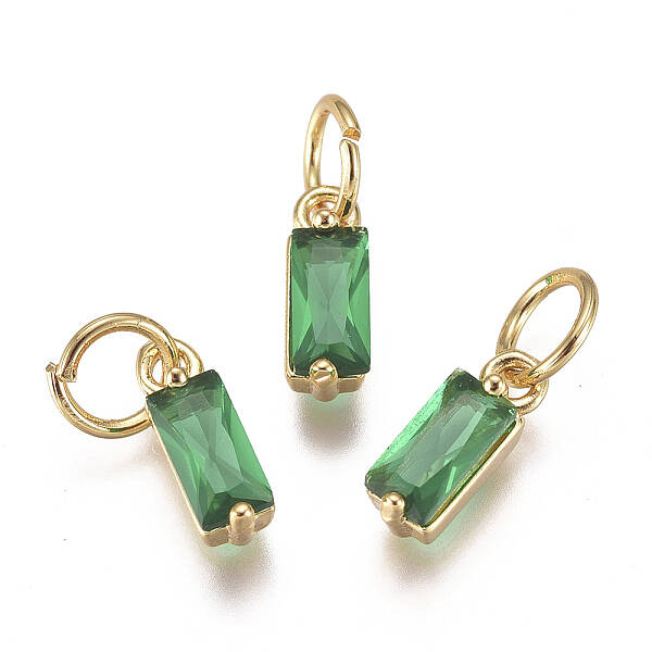 Brass Micro Pave Cubic Zirconia Charms