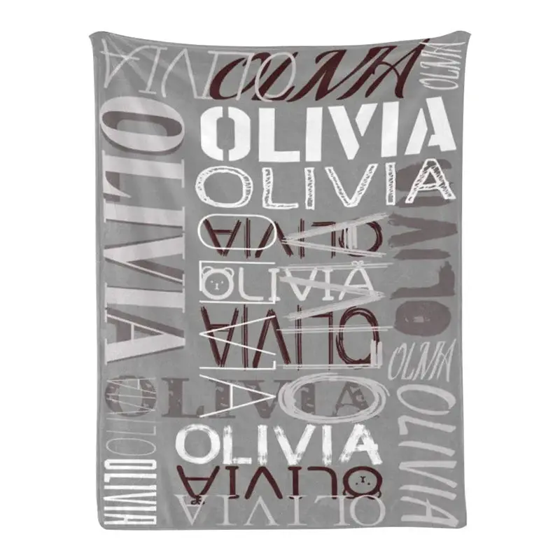 Personalized Name Grey Throw Blanket Adult Kid Gift - Aperturee