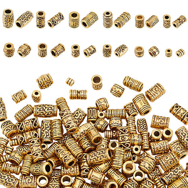 120Pcs 12 Styles Tibetan Style Alloy Beads