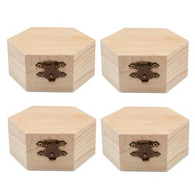 Unfinished Pine Wood Jewelry Box