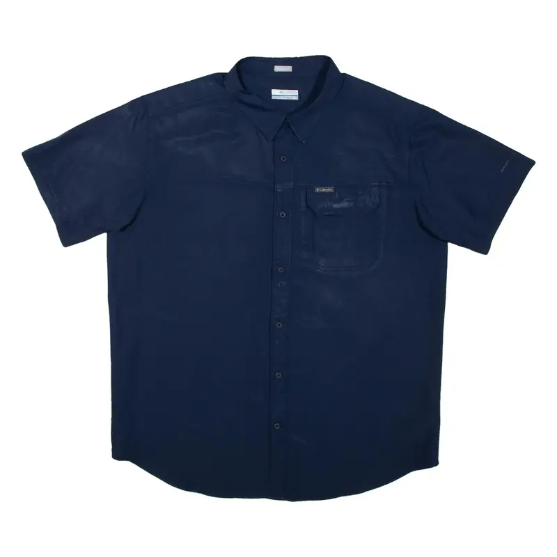 COLUMBIA Mens Plain Shirt Blue L