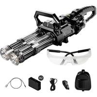 Gatling Water Gun Toy with LED Shooting Light, 40-Foot Range, High-Speed Continuous Shooting, Rechargeable Module Battery & B...