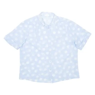 SOMMERMAN Womens Shirt Blue Polka Dot L