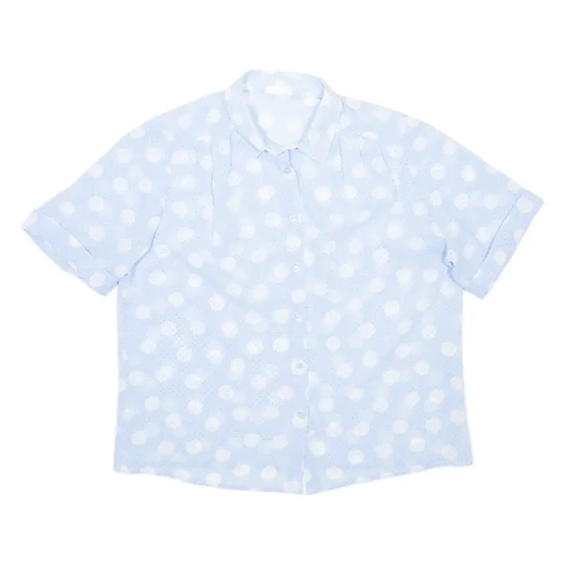 SOMMERMAN Womens Shirt Blue Polka Dot L