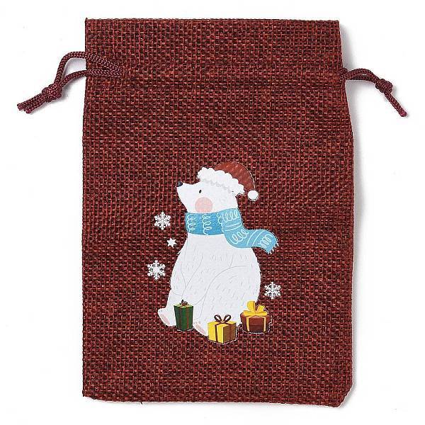 Christmas Theme Jute Cloth Storage Bags