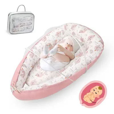 Benazcap Baby Lounger for Newborn, Detachable Mosquito, Breathable & Portable Infant Lounger Cover, Soft Baby Floor Seat Cove...