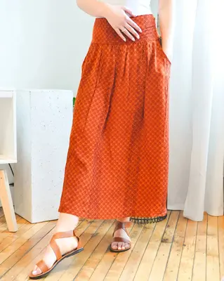 Pivoting Maxi Skirt - Upcycled - Wholesale | Size: S/M M/L (4 2) | Color: Fall Colours
