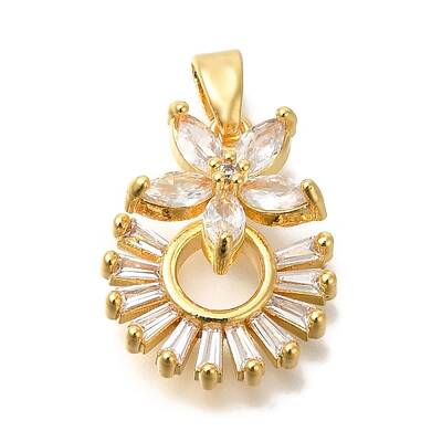 Brass Micro Pave Cubic Zirconia Pendants