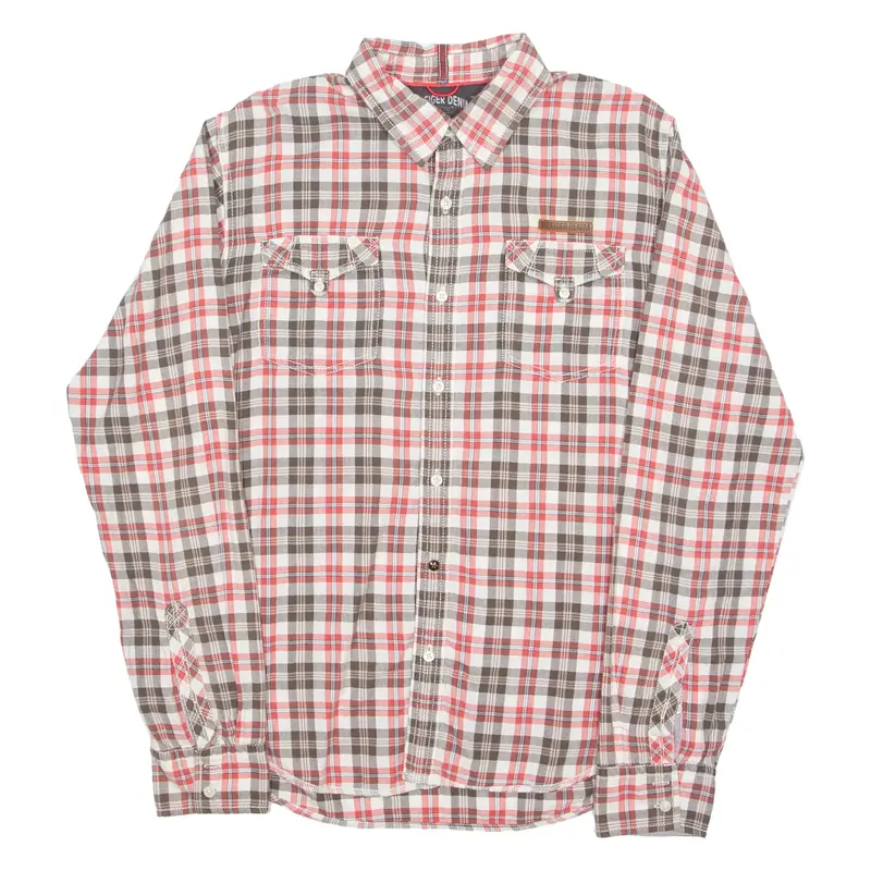TOMMY HILFIGER HILFIGER DENIM Mens Shirt Red Check Long Sleeve L