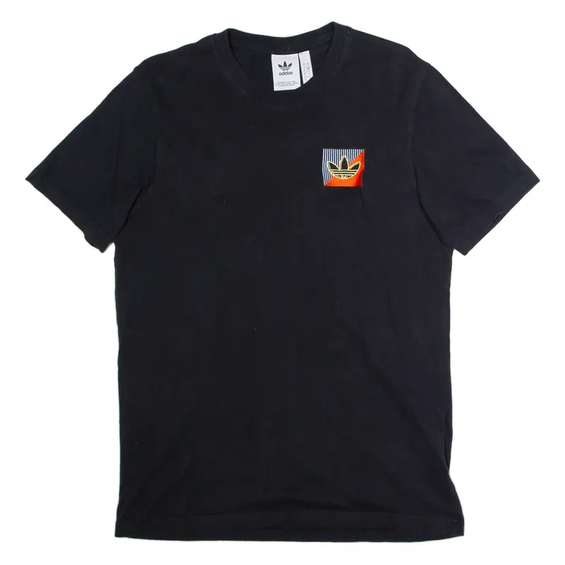 ADIDAS ORIGINALS Mens T-Shirt Black Crew Neck S