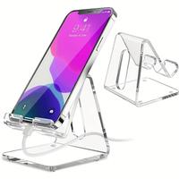 Acrylic Clear Phone Holder for Smartphone, Solid Color Desktop Thickened Cell Phone Stand, Universal Creative Phone Holder fo...