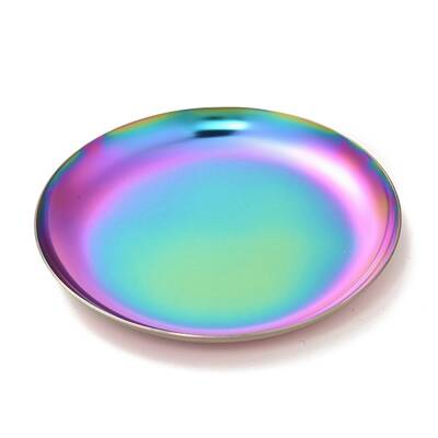 Flat Round 430 Stainless Steel Jewelry Display Plate