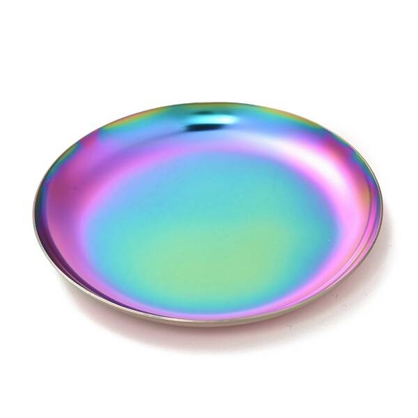 Flat Round 430 Stainless Steel Jewelry Display Plate