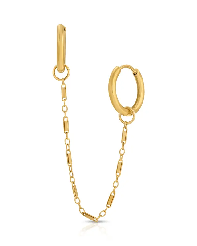 Quinny Chain Hoop | Metal Color: Gold