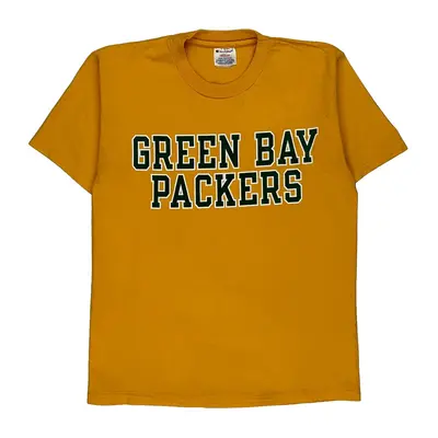 Green Bay Packers Champion Nfl T-Shirt - Medium Yellow Cotton