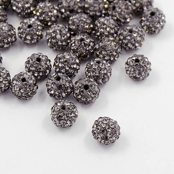 Black Diamond Grade A Round Pave Disco Ball Beads
