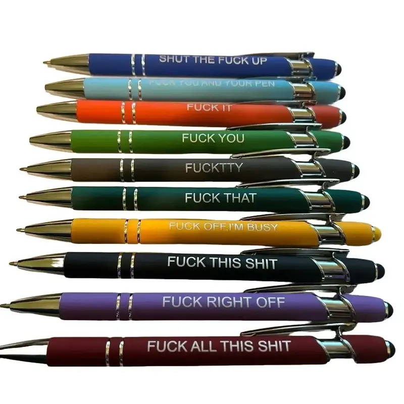All the F Word Pens - 10 Soft Ballpoint Pens with Built-in Directions, Available in Black Ink, Humorous and Inappropriate for...
