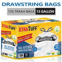 150 Bags 13 Gallon Boxed Disposable Non Tear Garbage Bag Puncture Tear Resistant Trash Bags, ODOR ELIMINATORTECHNOLOGY Kitche...