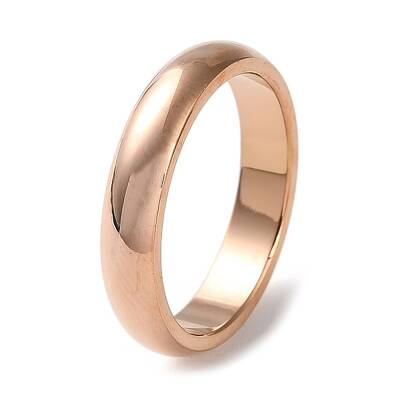 Ion Plating(IP) 304 Stainless Steel Simple Plain Band Finger Ring for Women Men