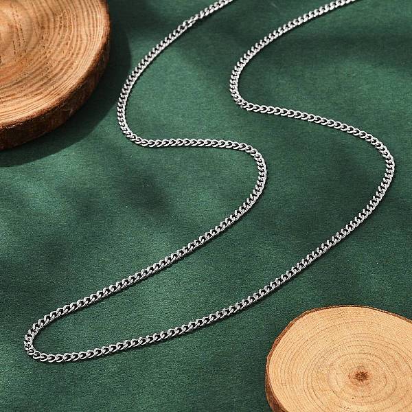 Non-Tarnish Unisex 304 Stainless Steel Curb Chain/Twisted Chain Necklaces