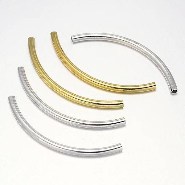 Curved Brass Tube Beads