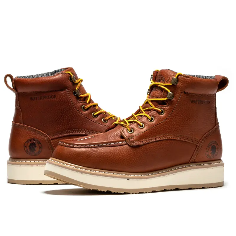 ROCKROOSTER Waterproof Moc Toe Work Boots for Men - Soft Breathable Material & Electrical Shock Protection - ASTM F2892-18 EH...