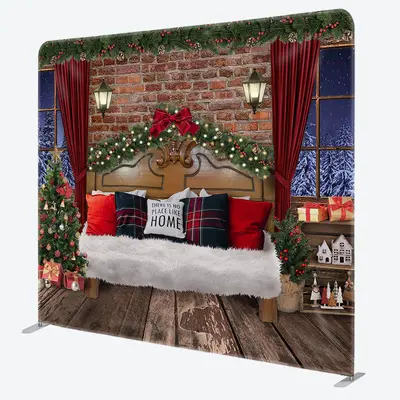 Aperturee Snow Night Soft Bed Christmas Tension Fabric Backdrop - Aperturee