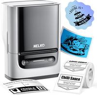 PM220 Label Printer with tape,Portable Thermal Printer,Bluethooth Label Printer,for Address, Logo, Clothing, Mailing, Sticker...