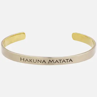 Hakuna Matata Mixed Metals Cuff Bracelet