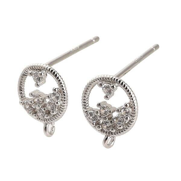 Rhodium Plated 925 Sterling Silver Ear Stud Findings