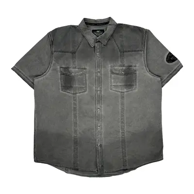 Harley Davidson Short Sleeve Shirt - 2XL Grey Cotton