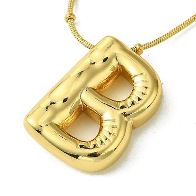 Ion Plating(IP) Initial Letter 304 Stainless Steel Pendant Necklaces