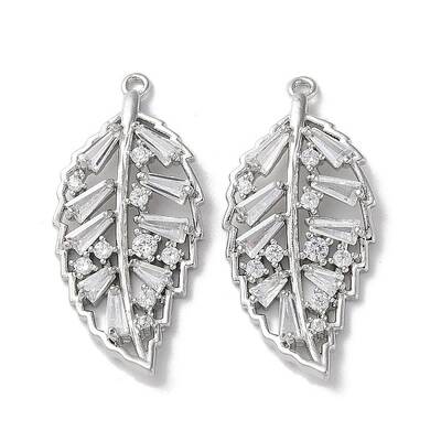 Brass Micro Pave Cubic Zirconia Pendants