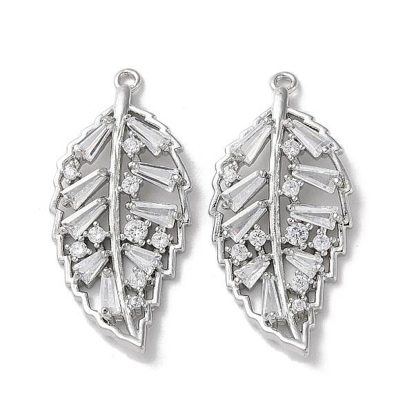 Brass Micro Pave Cubic Zirconia Pendants