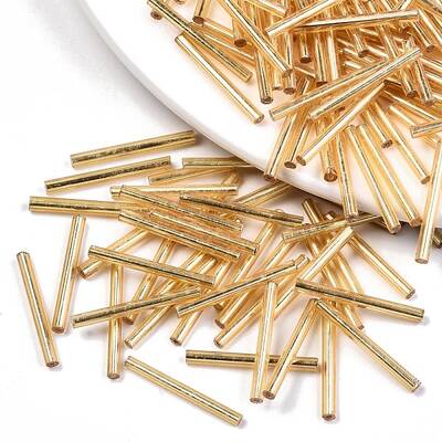 Electroplate Glass Bugle Beads
