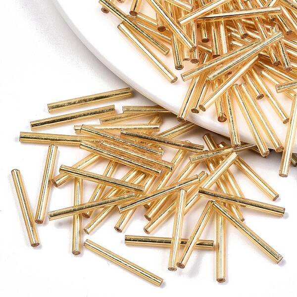 Electroplate Glass Bugle Beads