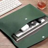 A4 Size Leather Folder File Bag, 1 Count Waterproof Business Document Bag, Portable Durable File Organizer for Home Office Sc...
