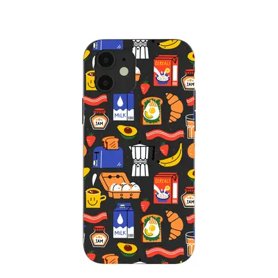 Black Breakfast Time iPhone 12/ iPhone 12 Pro Case