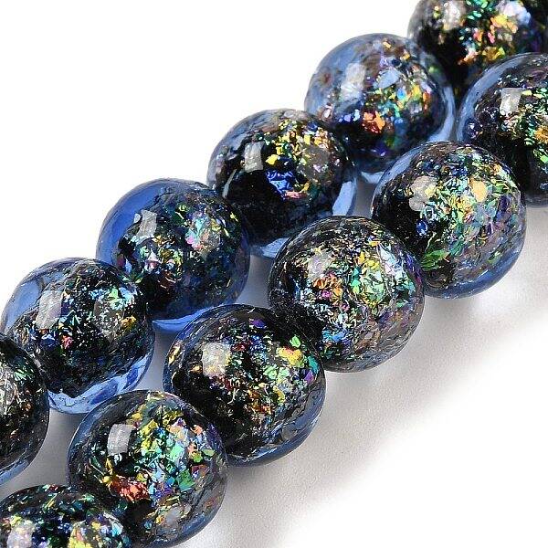 Handmade Dichroic Foil Glass Beads Strands