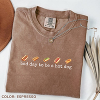 Comfort Colors Hot Dog Bad Day To Be A Hotdog T-shirt Funny Retro Hotdog Women's 4th Of July Memorial Day Tee Labor Day T-shi...