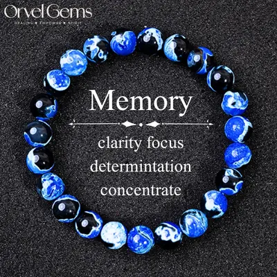 Blue Fire Agate Bracelet for Clarity & Focus - Handmade Healing Crystal for Protection & Memory, Gift for Her/Him, Student Gi...